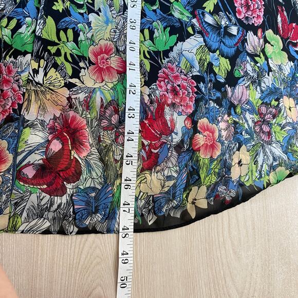 Floryday Whimsical Floral Butterfly Midi Dress XS Black Sleeveless Cottagecore - Picture 10 of 10